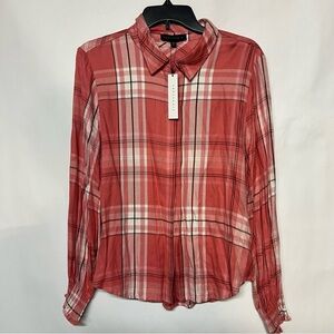 Sanctuary Crimson Plaid Button-Down Shirt